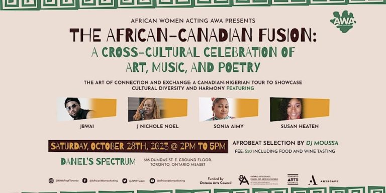 The African-Canadian Fusion: A Cross-Cultural Celebration: October 28 at Daniels Spectrum in Toronto