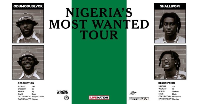 ODUMODUBLVCK And Shallipopi’s Joint Tour – ‘Nigeria’s Most Wanted Tour’ Kicks Off This Spring