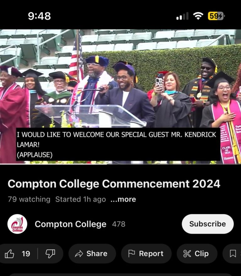 Kendrick Lamar Gives Surprise Commencement Speech At Compton College
