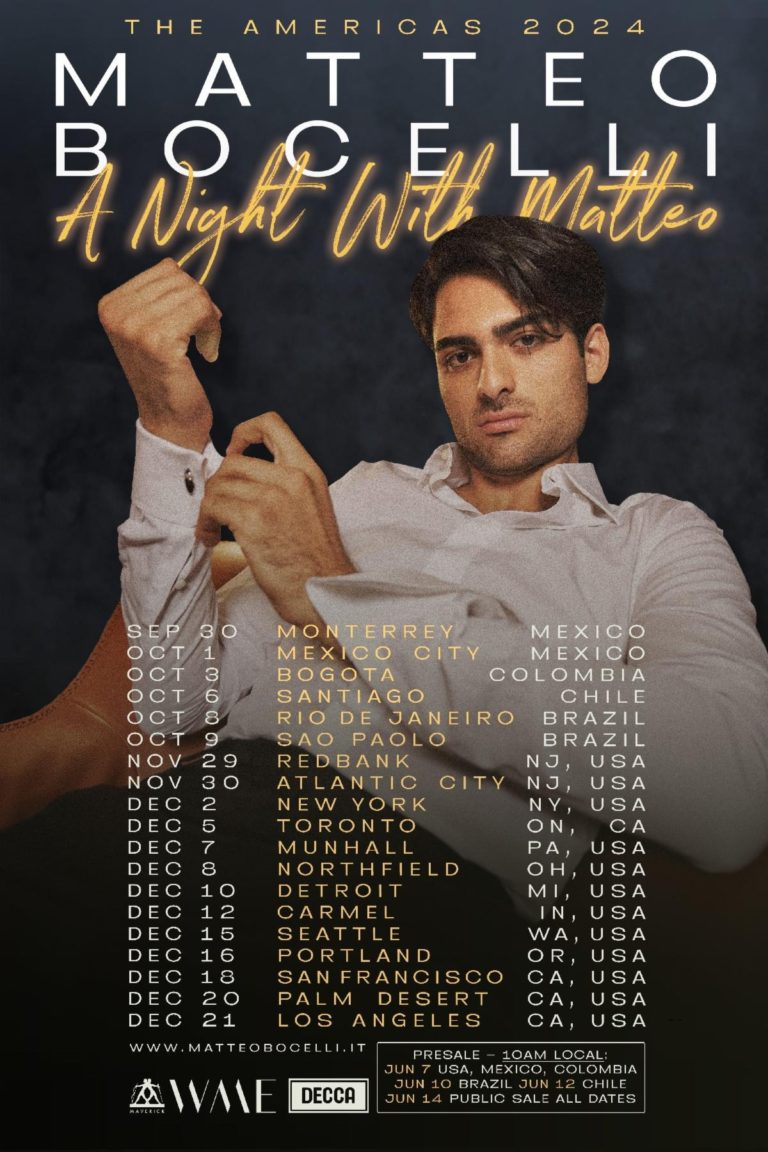 Matteo Bocelli Announces Fall Tour