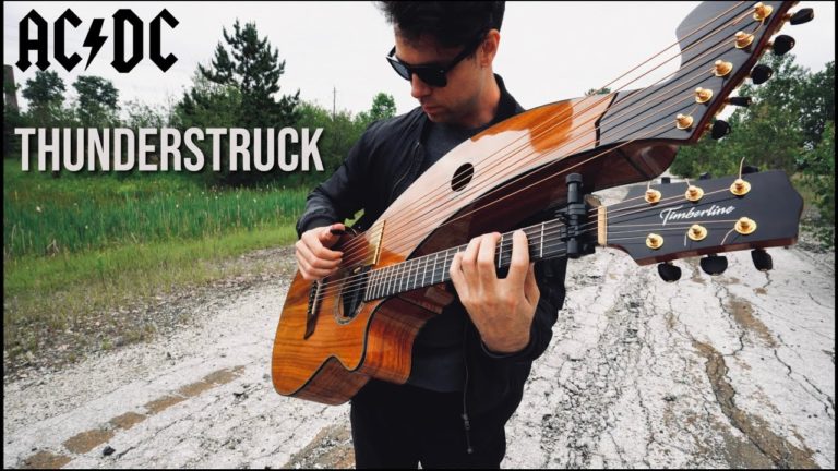 Experience AC/DC’s “Thunderstruck” Like Never Before with Jamie Dupuis’ Harp Guitar Masterpiece