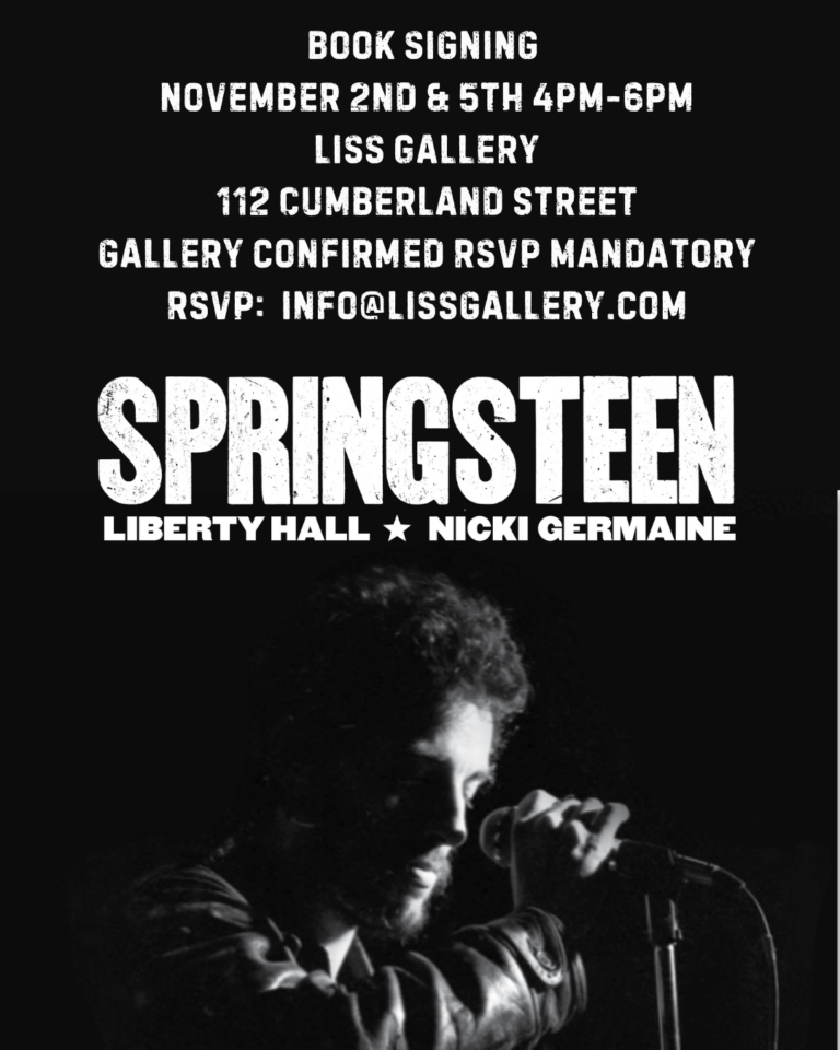 Nicki Germaine’s ‘Springsteen: Liberty Hall’ Book Signing at Toronto’s Liss Gallery – A Must-Attend for Bruce Springsteen Fans!