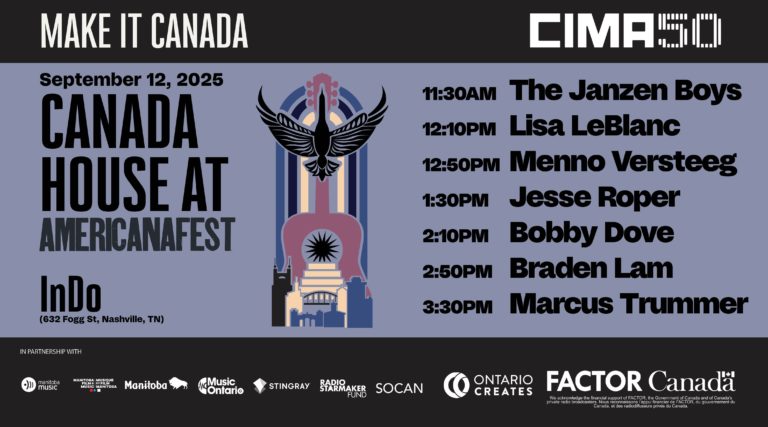 Canada House Returns to AMERICANAFEST 2025 with Showcase at InDo Featuring Seven Artists