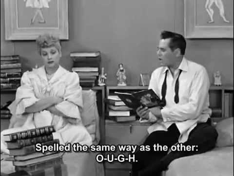 I Love Lucy Scene Highlights the Chaos of English Words Ending in “OUGH”