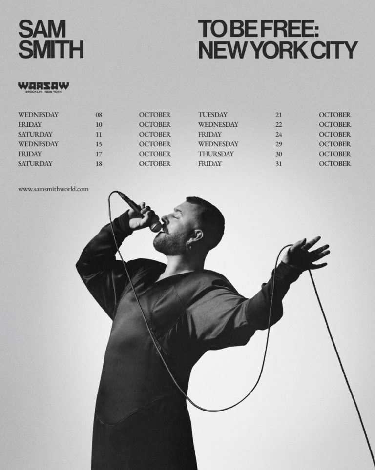 Sam Smith Shares New Single “To Be Free” and Announces 12 Night Warsaw Residency in New York City