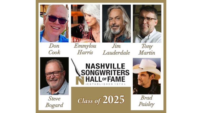 Country Legends Emmylou Harris, Brad Paisley, Jim Lauderdale, Don Cook, Steve Bogard & Tony Martin to Join Nashville Songwriters Hall of Fame