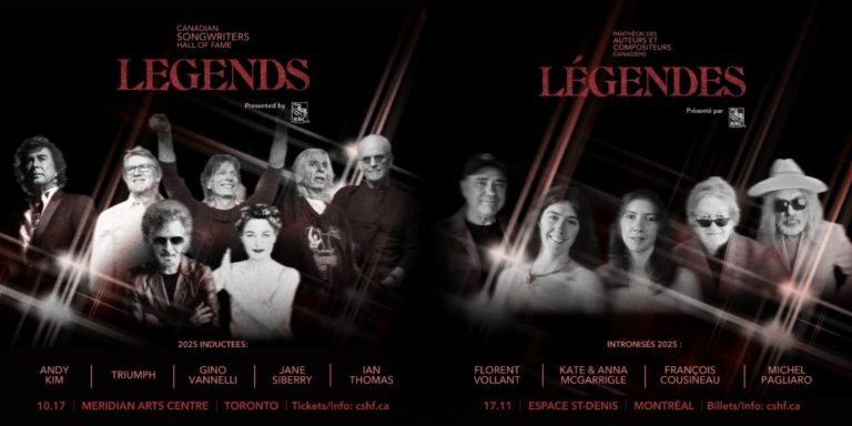 Canadian Songwriters Hall of Fame Announces 2025 “LEGENDS” Inductions Honouring Nine Iconic Artists