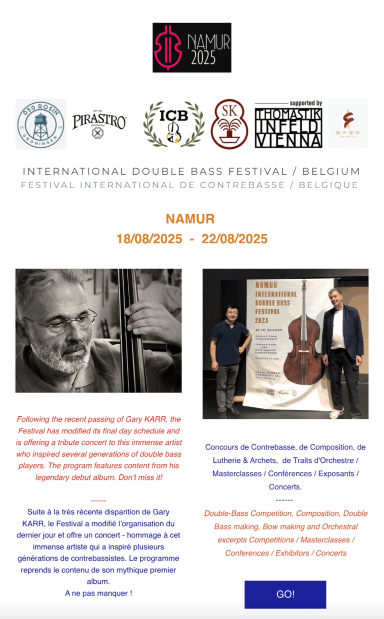 Statement from George Koller, Gary Karr Library Manager, Friend, and Devoted Fellow Musician