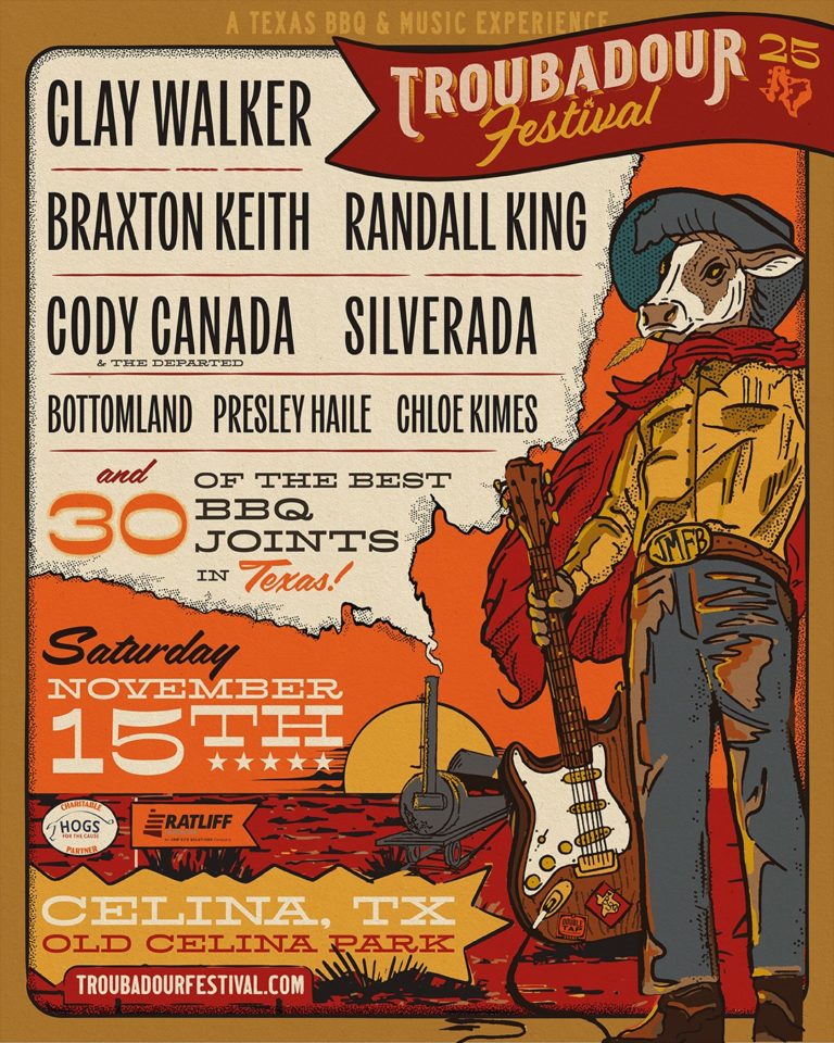 Troubadour Festival Returns November 15 With Clay Walker, 30 BBQ Joints, and Fifth Anniversary Celebration