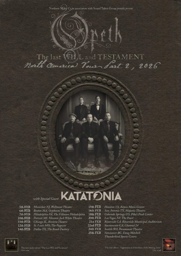 Opeth Announce ‘The Last Will And Testament’ North American Tour Part 2 For February 2026