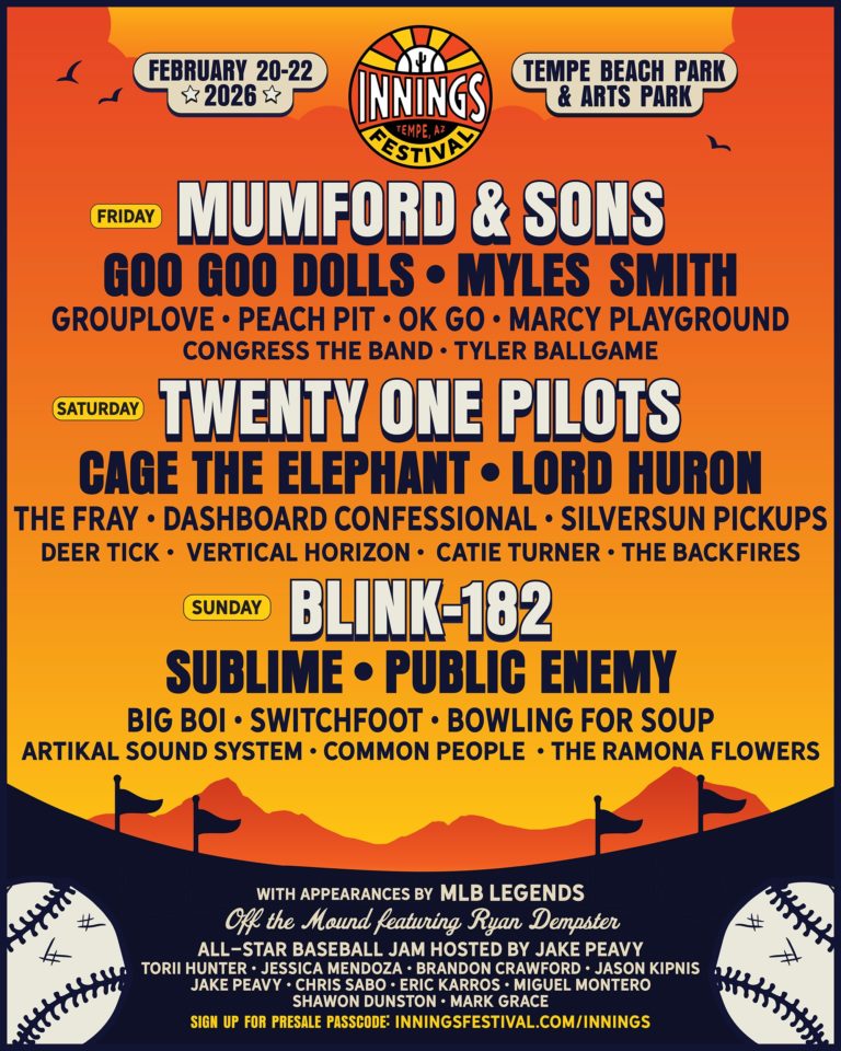 Blink-182, Twenty One Pilots, and Mumford & Sons to Headline 2026 Innings Festival in Tempe