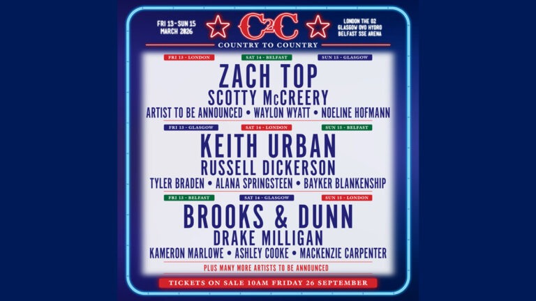 C2C: Country to Country Festival Returns in March 2026 With Keith Urban, Brooks & Dunn, and Zach Top