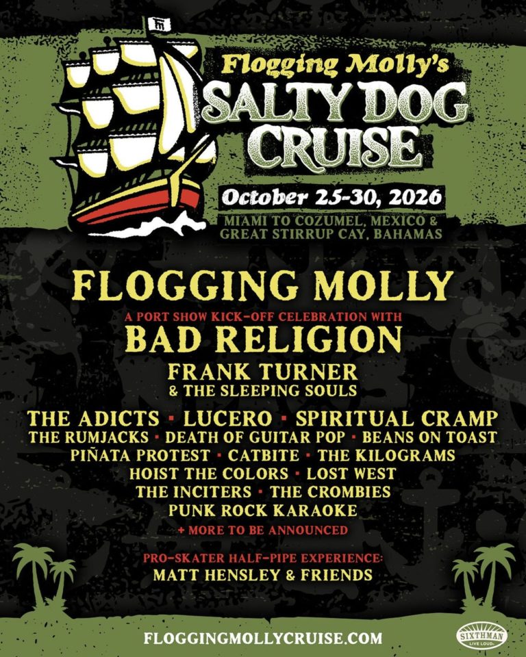 Flogging Molly Announce Salty Dog Cruise 2026 with Bad Religion, Frank Turner, and More