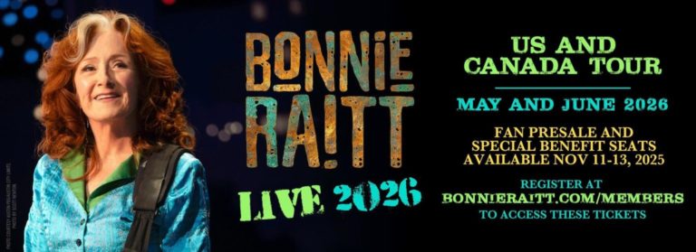 Bonnie Raitt Announces West Coast and Canadian Tour for 2026
