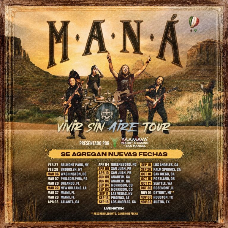 Maná Extends Record-Breaking “Vivir Sin Aire Tour” With 19 New 2026 Dates