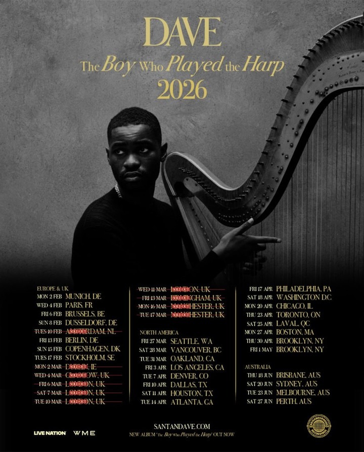 Dave Announces North American Tour In Support Of ‘The Boy Who Played The Harp’