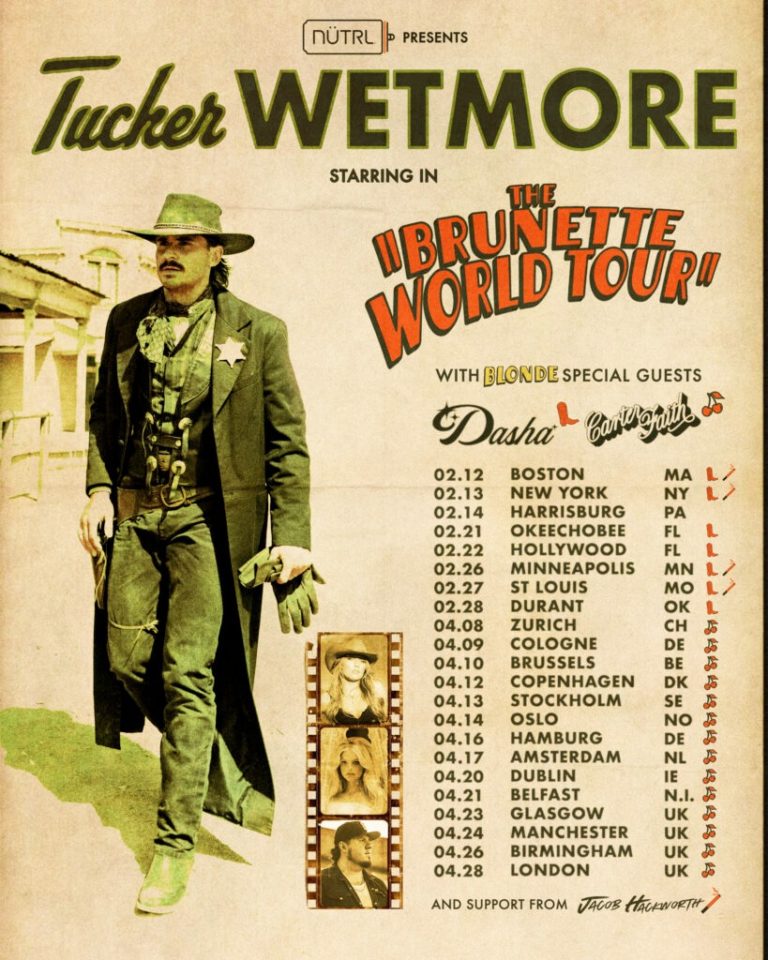 Country Breakout Tucker Wetmore Launches “The Brunette World Tour” Across US Europe And UK
