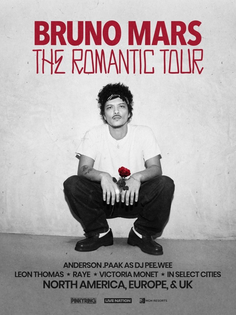 Bruno Mars Expands “The Romantic Tour” With 31 New Stadium Dates Worldwide