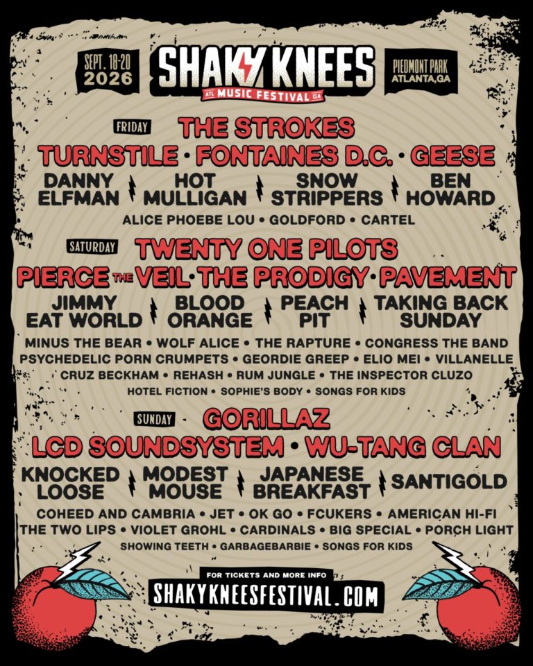 Twenty One Pilots, The Strokes, Gorillaz to Headline Shaky Knees 2026