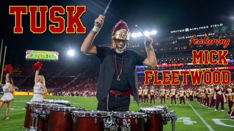 Mick Fleetwood Reunites With USC Trojan Marching Band For “Tusk” Performance