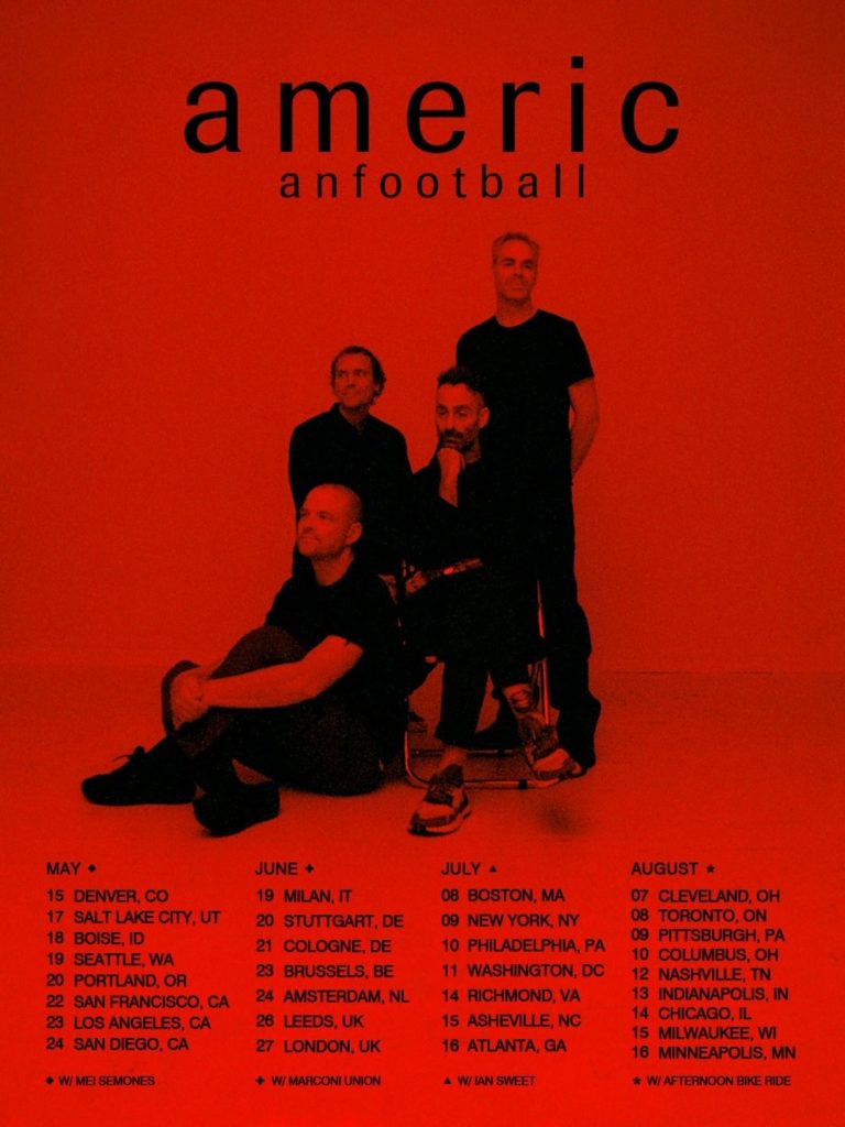 HEADLINE: American Football Returns To The Road With A Massive Global Tour This Year