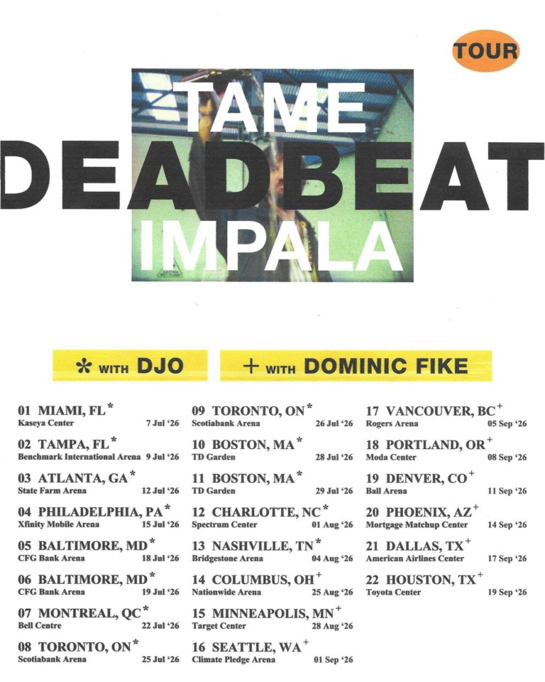 Tame Impala Plots Massive 2026 North American Run With DJO And Dominic Fike