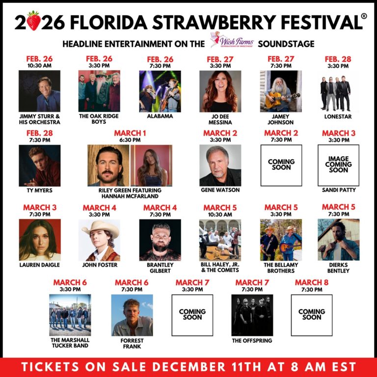 Alabama, The Offspring, Riley Green Lead Massive Florida Strawberry Festival Concert Lineup