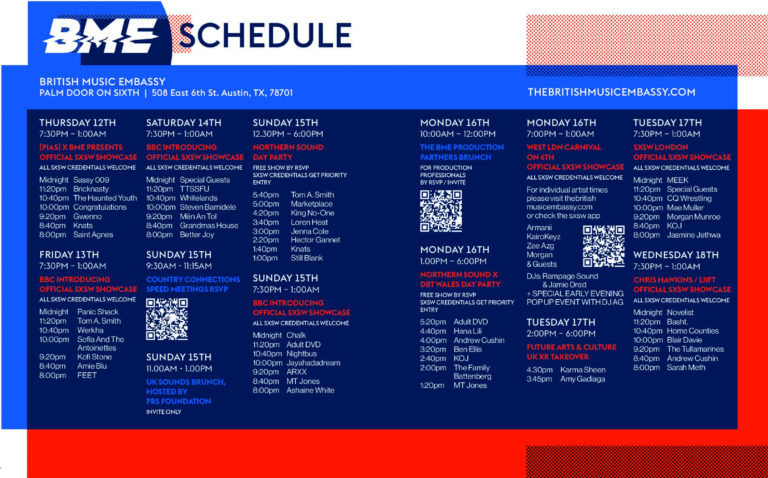 The British Music Embassy Announce SXSW 2026 Schedule Featuring 58 Hotly-Tipped UK Artists