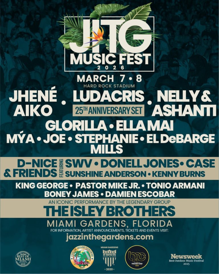 Jazz In The Gardens Brings Jhené Aiko, Ludacris And Nelly & Ashanti To Miami For 2026 Festival