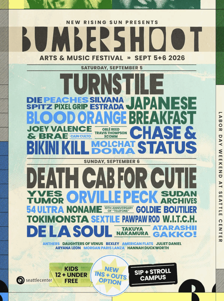 Turnstile and Death Cab for Cutie Head Up a Stacked 2026 Bumbershoot Lineup in Seattle