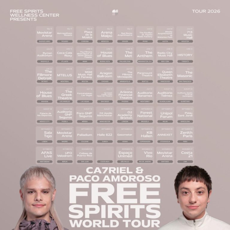Grammy-Winning Argentine Duo CA7RIEL & Paco Amoroso Launch Massive “FREE SPIRITS World Tour” Across Five Continents