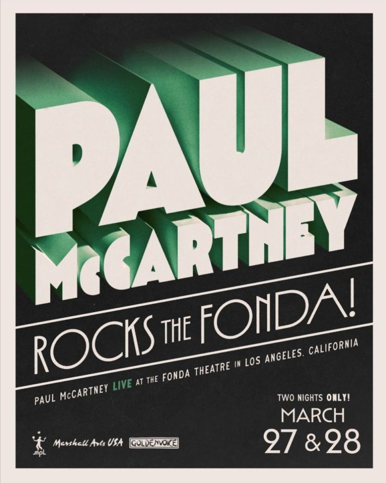 Paul McCartney Announces Intimate “Paul McCartney Rocks The Fonda” Shows