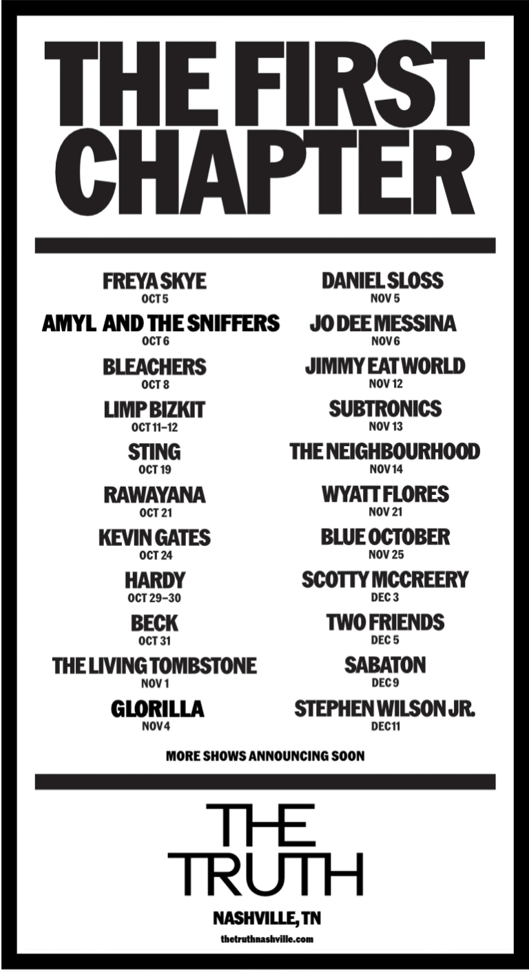 Nashville Music City Powerhouse The Truth Unveils First Chapter Of Grand Opening Season