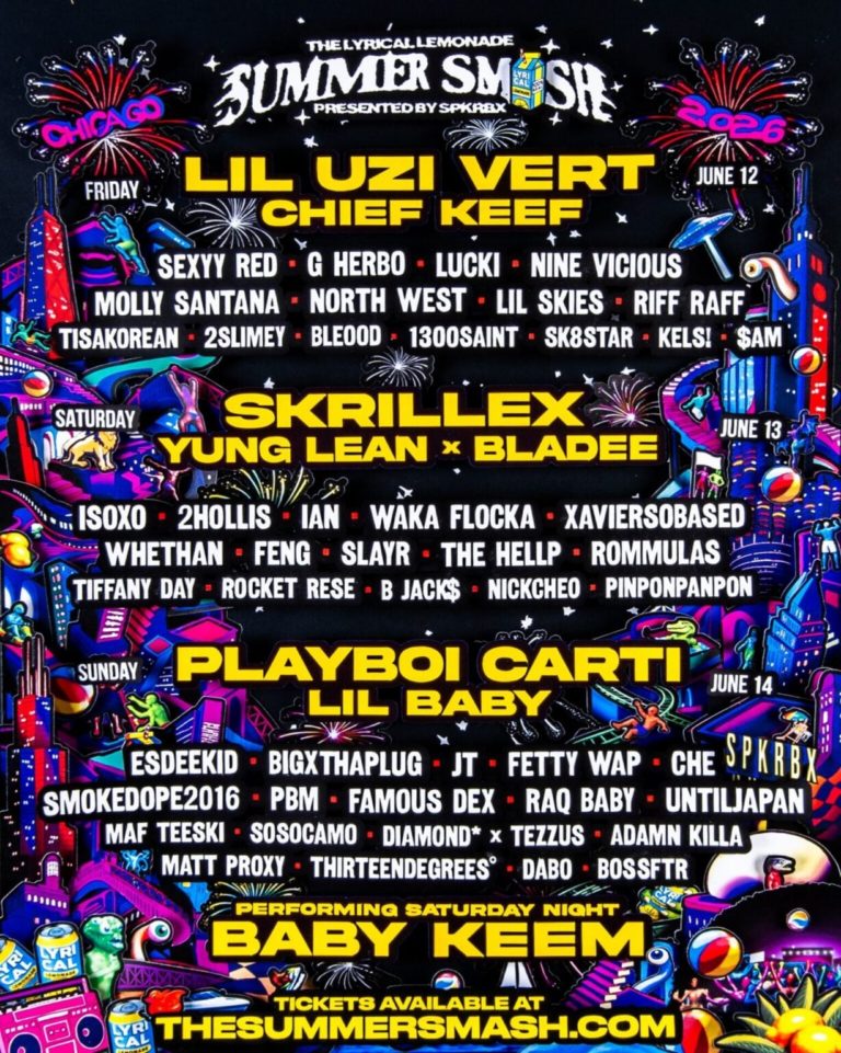 Lil Uzi Vert, Skrillex, and Playboi Carti Head Up the 2026 Summer Smash Lineup Near Chicago