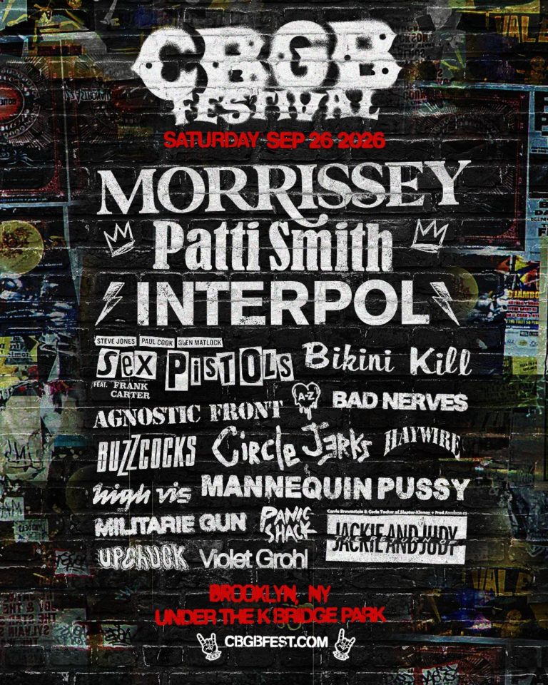 Morrissey, Patti Smith, and Interpol Headline CBGB Festival 2026 at Brooklyn’s Under the K Bridge Park