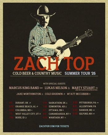 Zach Top Extends “Cold Beer & Country Music” Tour Into Summer