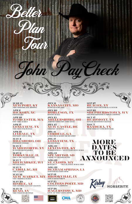 Traditional Country Road Warrior John PayCheck Expands the Better Plan Tour to 43 Cities Across 26 States