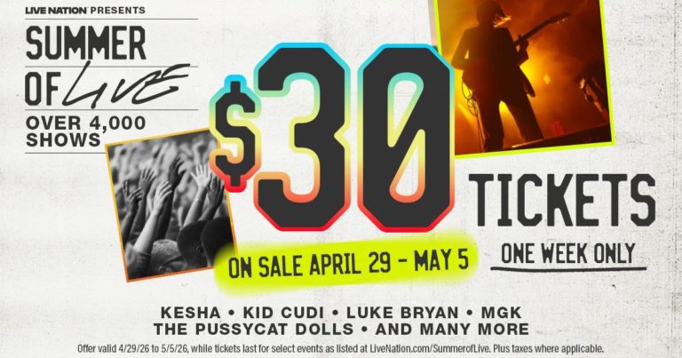 Live Nation’s Summer of Live Puts $30 Tickets to Over 4,000 Shows on Sale Starting April 29