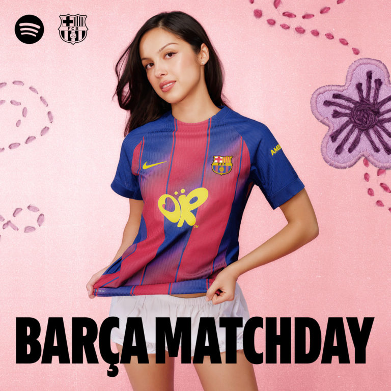 Olivia Rodrigo Takes Over the FC Barcelona Jersey for El Clásico at Spotify Camp Nou