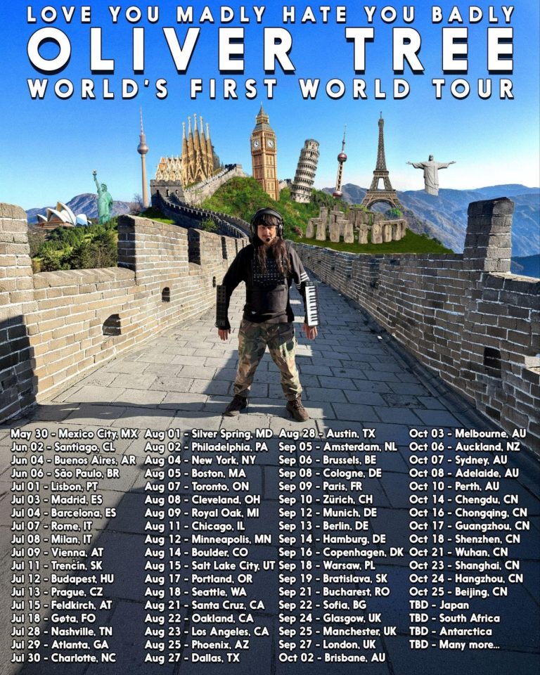 Oliver Tree Takes ‘Love You Madly, Hate You Badly’ Across All Seven Continents on Massive World Tour