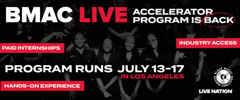 Black Music Action Coalition and Live Nation Open Applications for Third Year of BMAC LIVE Accelerator