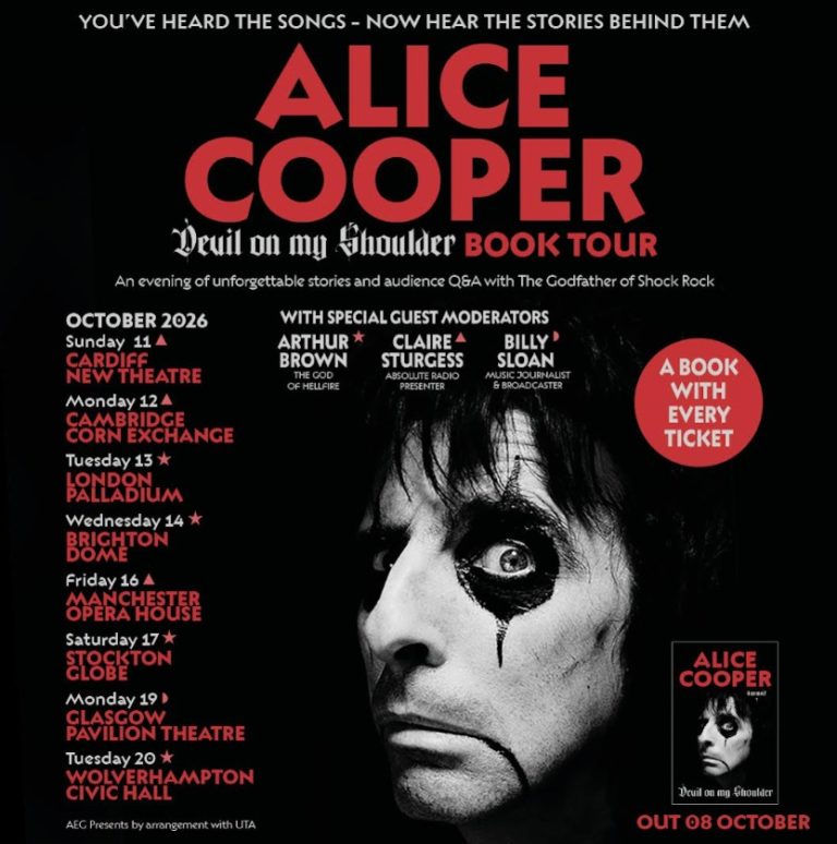 Alice Cooper Hits The UK For ‘Devil On My Shoulder’ Book Tour With Host Arthur Brown
